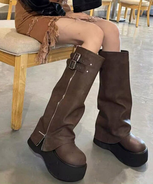 ベルテッド厚底カバーロングブーツ / 15282