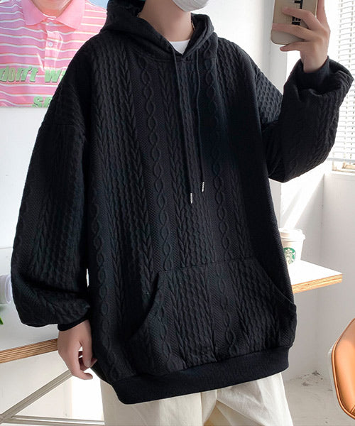 ケーブル編みスウェットパーカー / 15275
