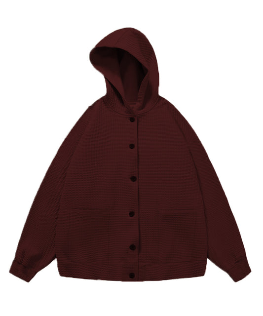 フード付きカーディガン