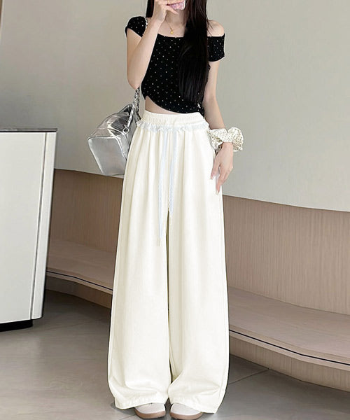 レースイージーワイドスラックスパンツ / 14742