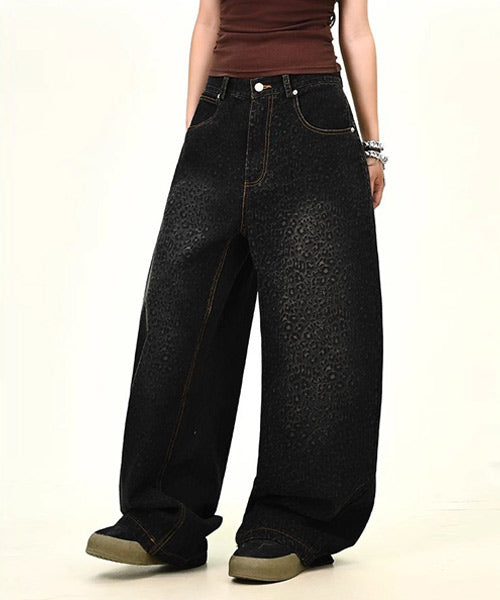 レオパード柄カーブデニムパンツ / 15269