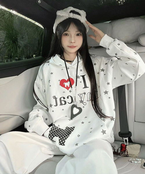 I LOVE MY CATスウェットパーカー / 15328