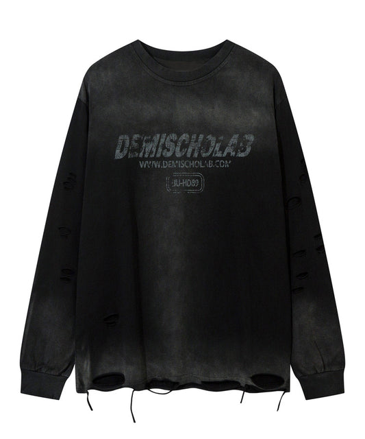 ダメージ加工ロゴプリントロンT / 14332