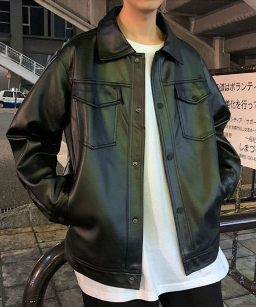 フェイクレザーシャツジャケット / 15207
