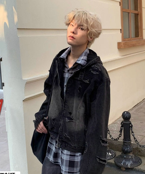 フード付きデニムブルゾン / 15270