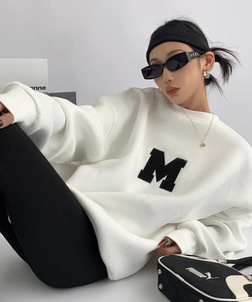 ロゴ刺繍クルーネックスウェット / 15344