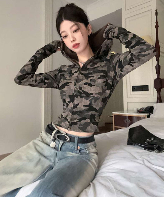 カモフラージュ柄ジップパーカー / 14754