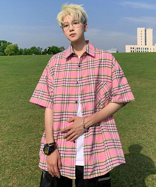 半袖チェック柄シャツ / 14594