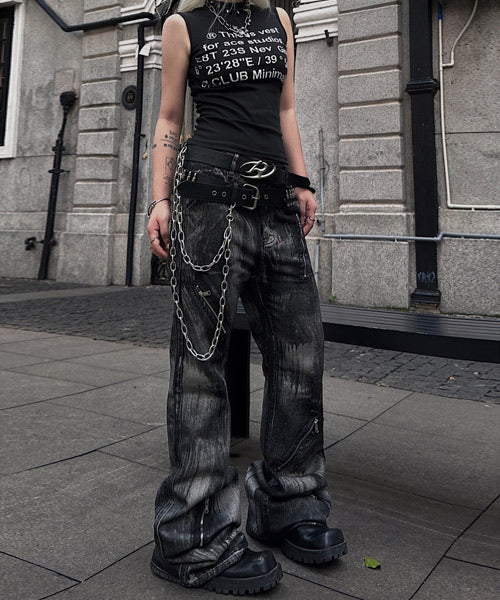 ジップデザインフレアデニムパンツ / 15490