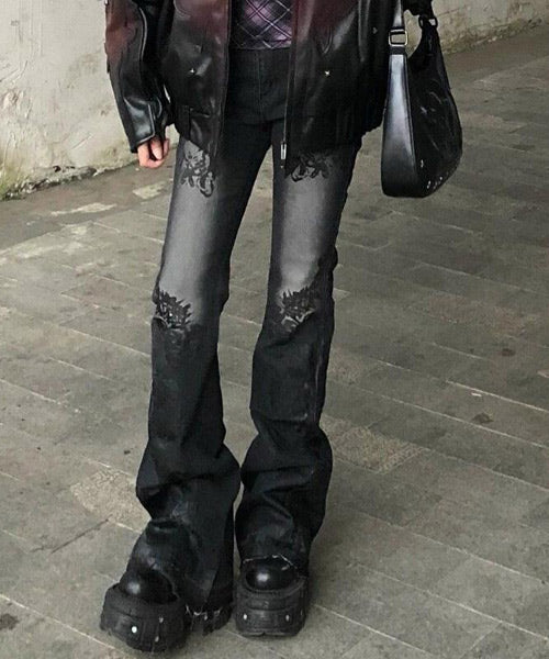 バタフライフレアデニムパンツ / 15004