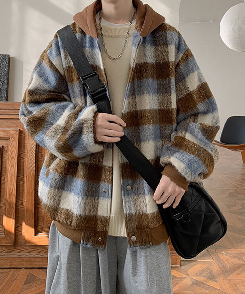 チェック柄フード付きブルゾン / 15315