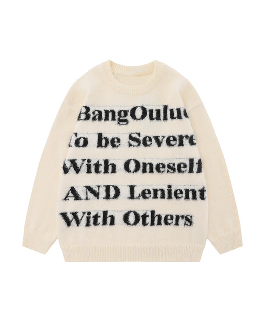 レタリングロゴシャギーニット/14098