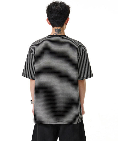 ボーダーヘンリーネックTシャツ / 15957