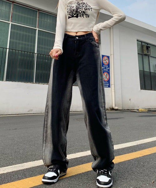 ブラックグラデーションカラーデニムパンツ/12595
