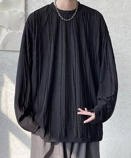 オーバーサイズ立体ストライプロンT / 15142