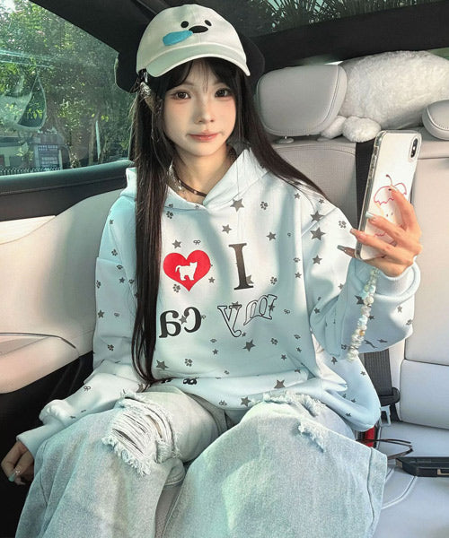 I LOVE MY CATスウェットパーカー / 15328