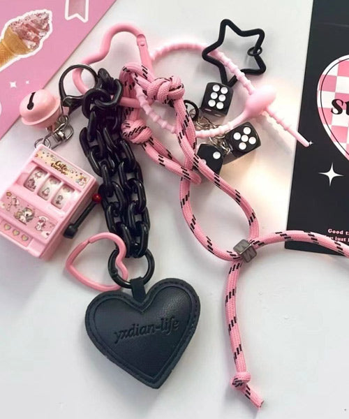 カラビナ付きハートスロットマルチチャーム / 15266