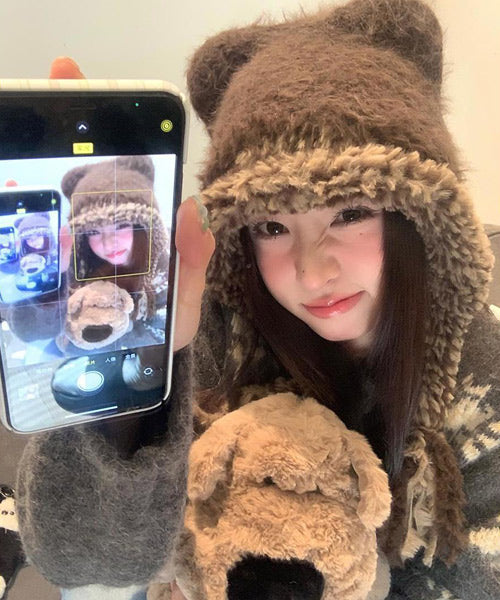 猫耳シャギーニット帽 / 15445