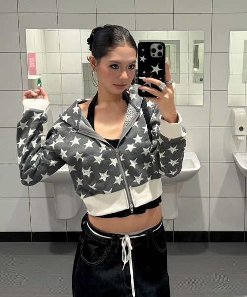 星柄スウェットジップパーカー / 15272