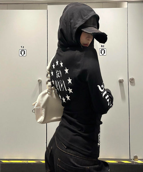 バックプリントフード付きロンT / 15324