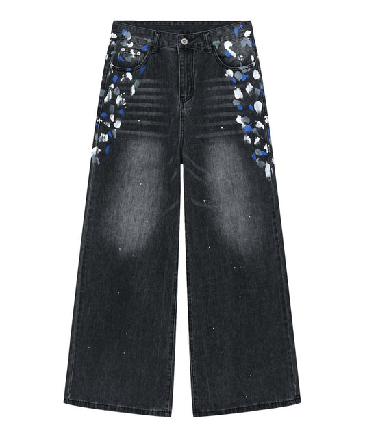 ペイントワイドデニムパンツ/13223