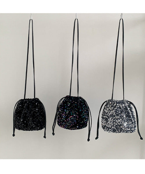 スパンコール巾着ショルダーバッグ/13443