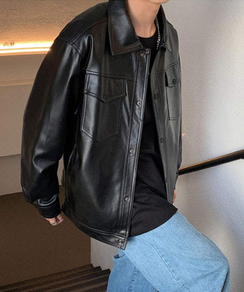 フェイクレザーシャツジャケット / 15207