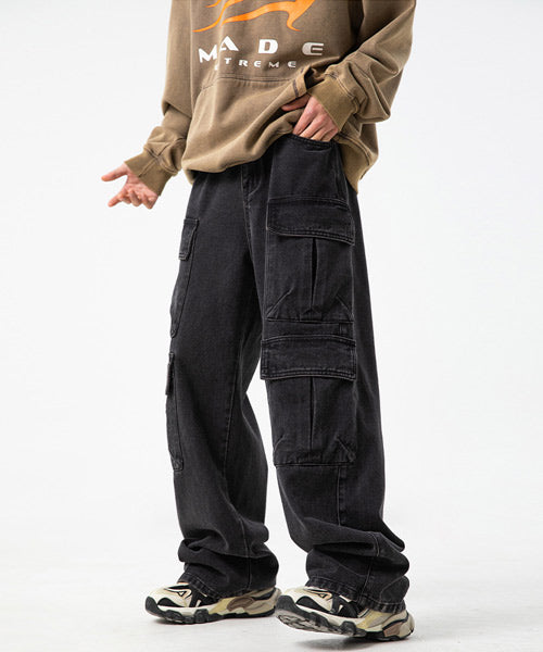 マルチポケットデニムカーゴパンツ/13553