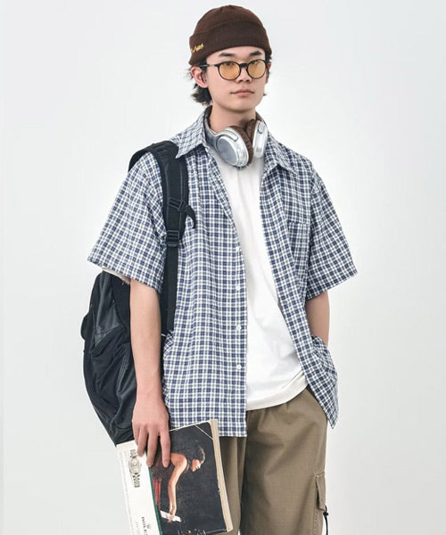半袖チェック柄シャツ / 14566