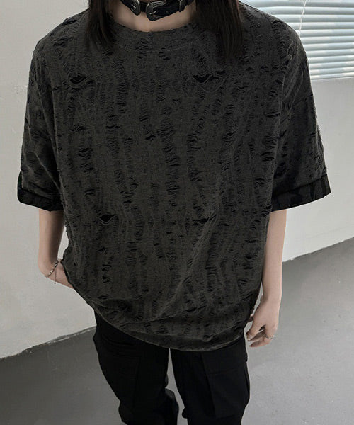 クラッシュダメージデザインTシャツ / 14438