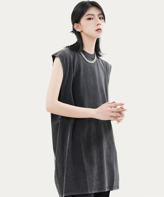 ピグメント加工ノースリーブTシャツ / 14596