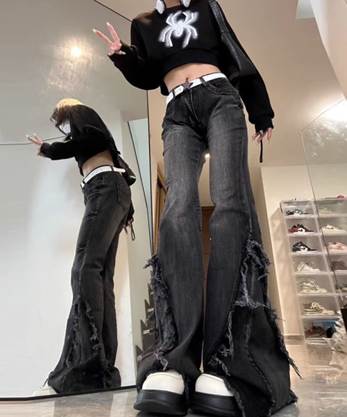 フリンジフレアデニムパンツ / 14746