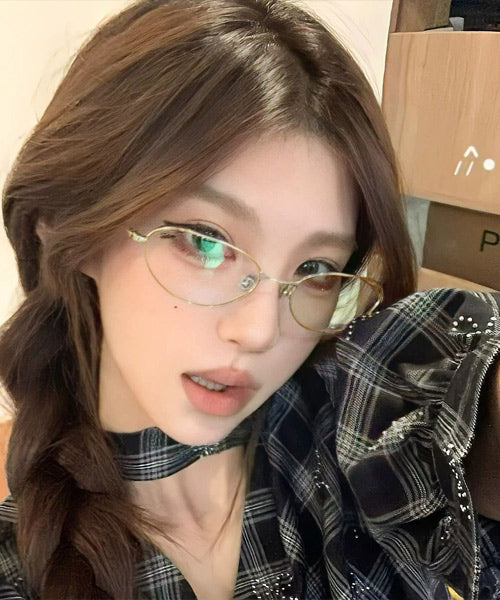 キャットアイメタルフレームメガネ / 15095