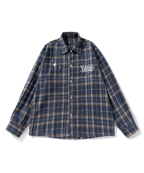 チェック柄長袖シャツ/13899
