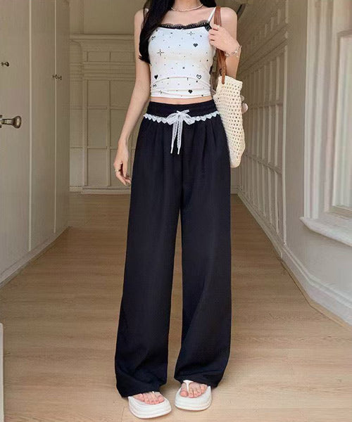 レースイージーワイドスラックスパンツ / 14742
