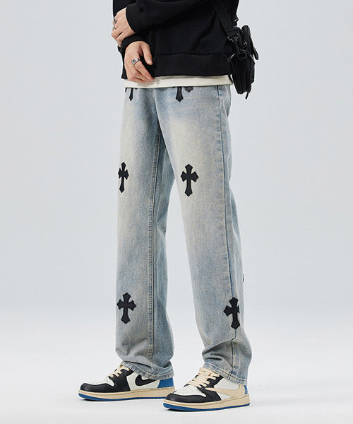 ルーズシルエットクロスパッチデニムパンツ / 13714 – Ressaca