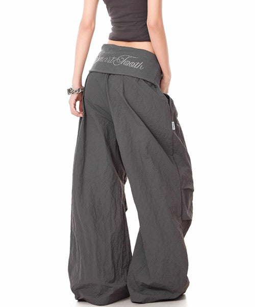 ラインストーンロゴワイドパンツ / 15719