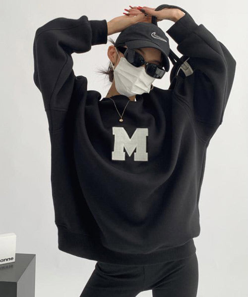 ロゴ刺繍クルーネックスウェット / 15344