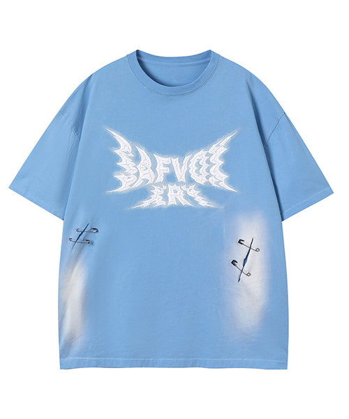 ダメージ加工ロゴTシャツ / 14436