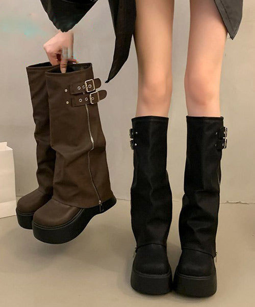 ベルテッド厚底カバーロングブーツ / 15282