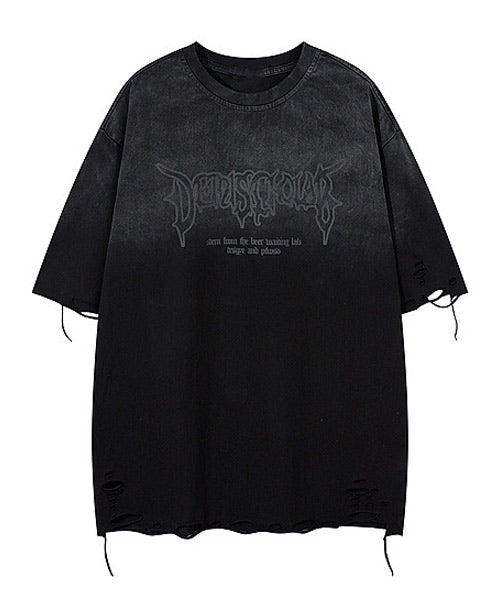 ダメージ加工ロゴプリントTシャツ / 14567