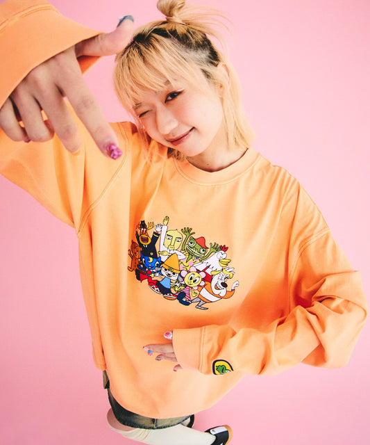 パラッパオールスタープリントピグメント加工ロンTEE/13967