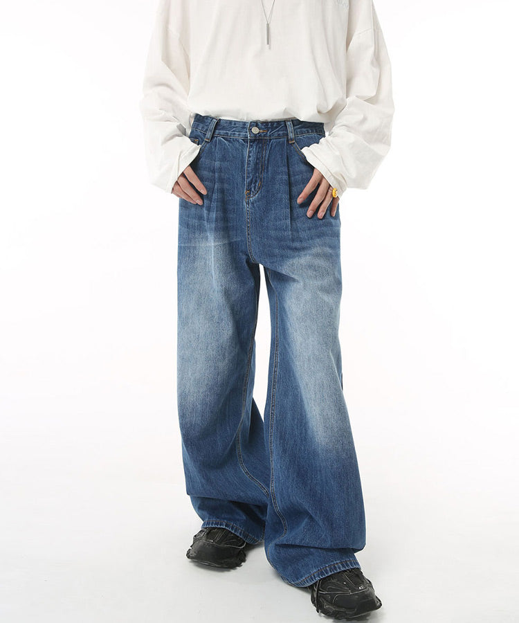 タックワイドデニム　ワイドデニム　フレア セール】Two tuck wide flare denim / 2タックワイドフレア