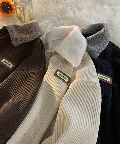 襟ボアコーデュロイスウェット / 15448