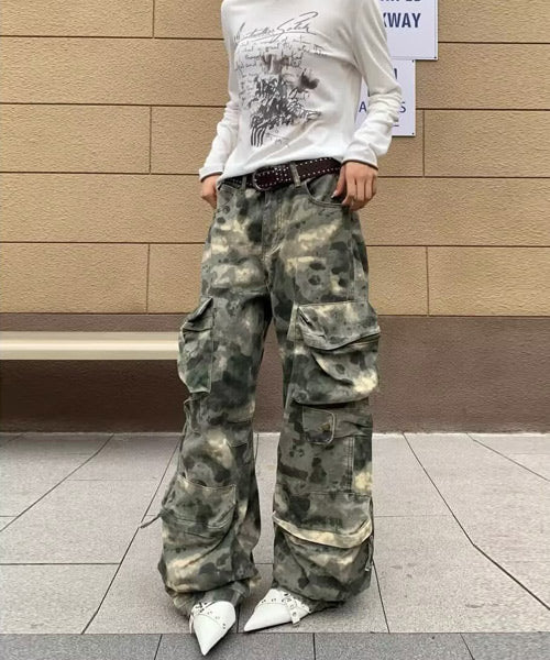 カモフラージュ柄カーゴパンツ / 15271