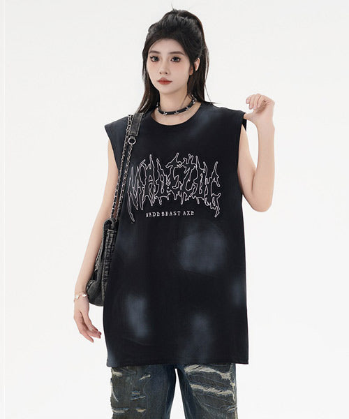 刺繍ロゴノースリーブTシャツ / 14599
