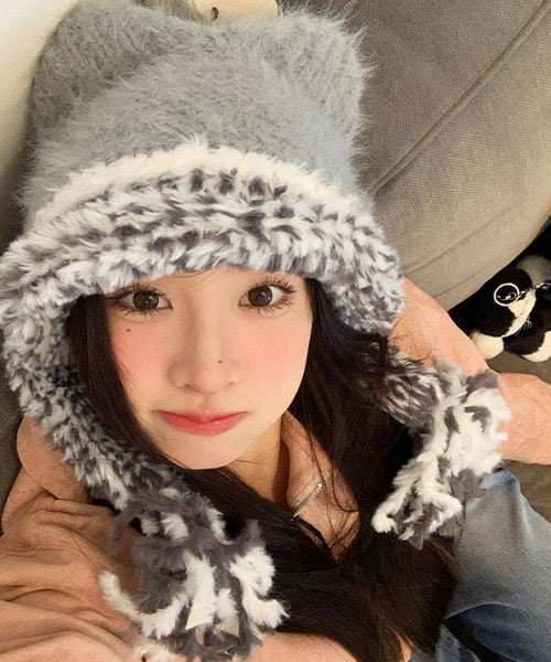 猫耳シャギーニット帽 / 15445