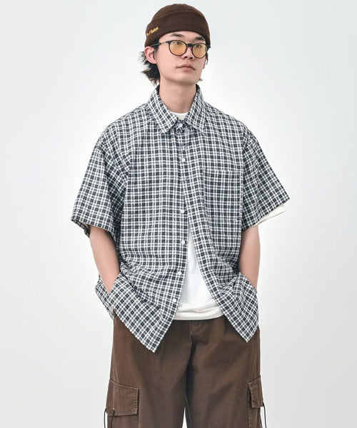 半袖チェック柄シャツ / 14566