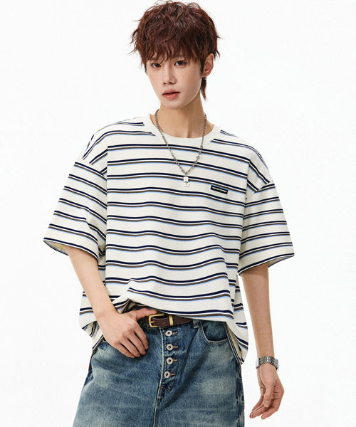 マルチボーダー柄Tシャツ / 15854