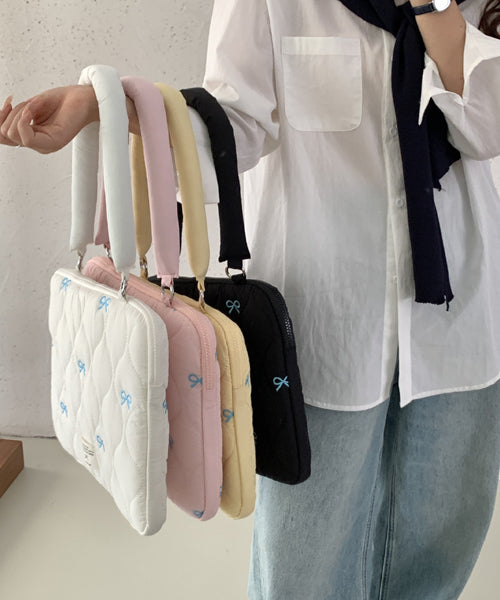 リボン刺繍PCバッグ タブレットケース / 15835